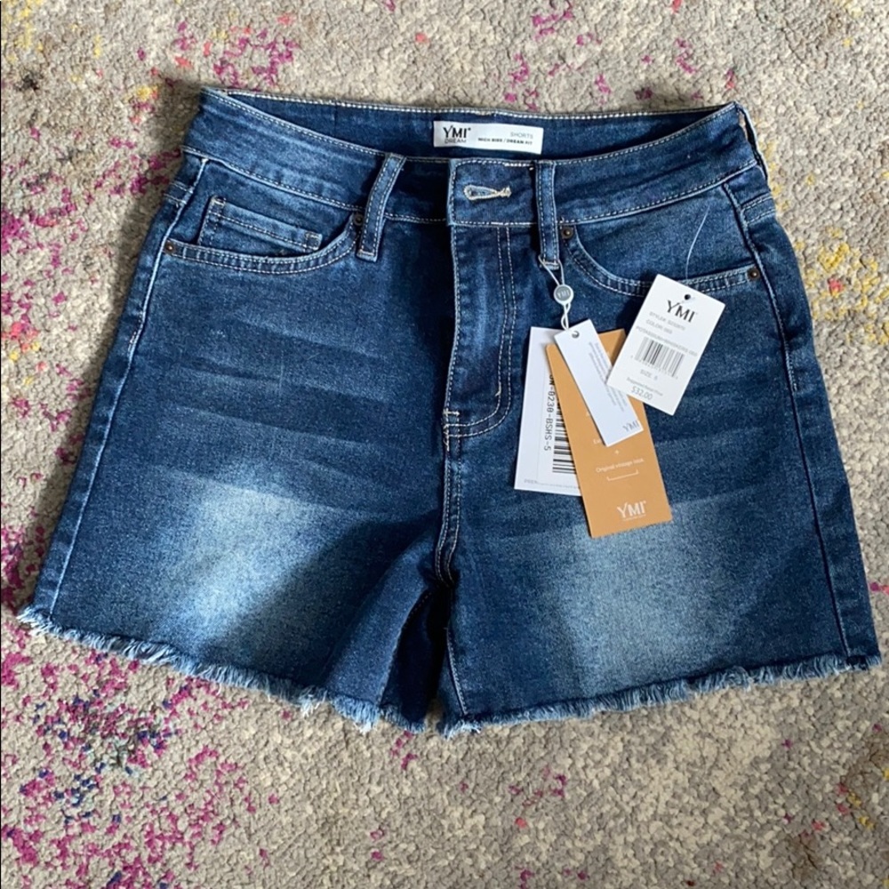 YMI high rise denim shorts